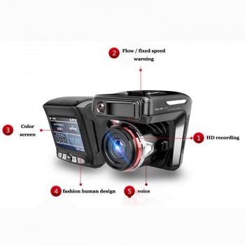 X K ka ku laser G-SENSOR Speed Direction Time 1200W WDR 2.3 Car DVR Radar Detector 2 in 1 Car-detector Camera Full HD 1080P