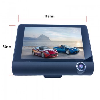 2 in 1 Car DVR Radar detector 4.0 inch 3 lens Dashbord Camera registrar Video Recorder with Rearview Camera Dash Cam