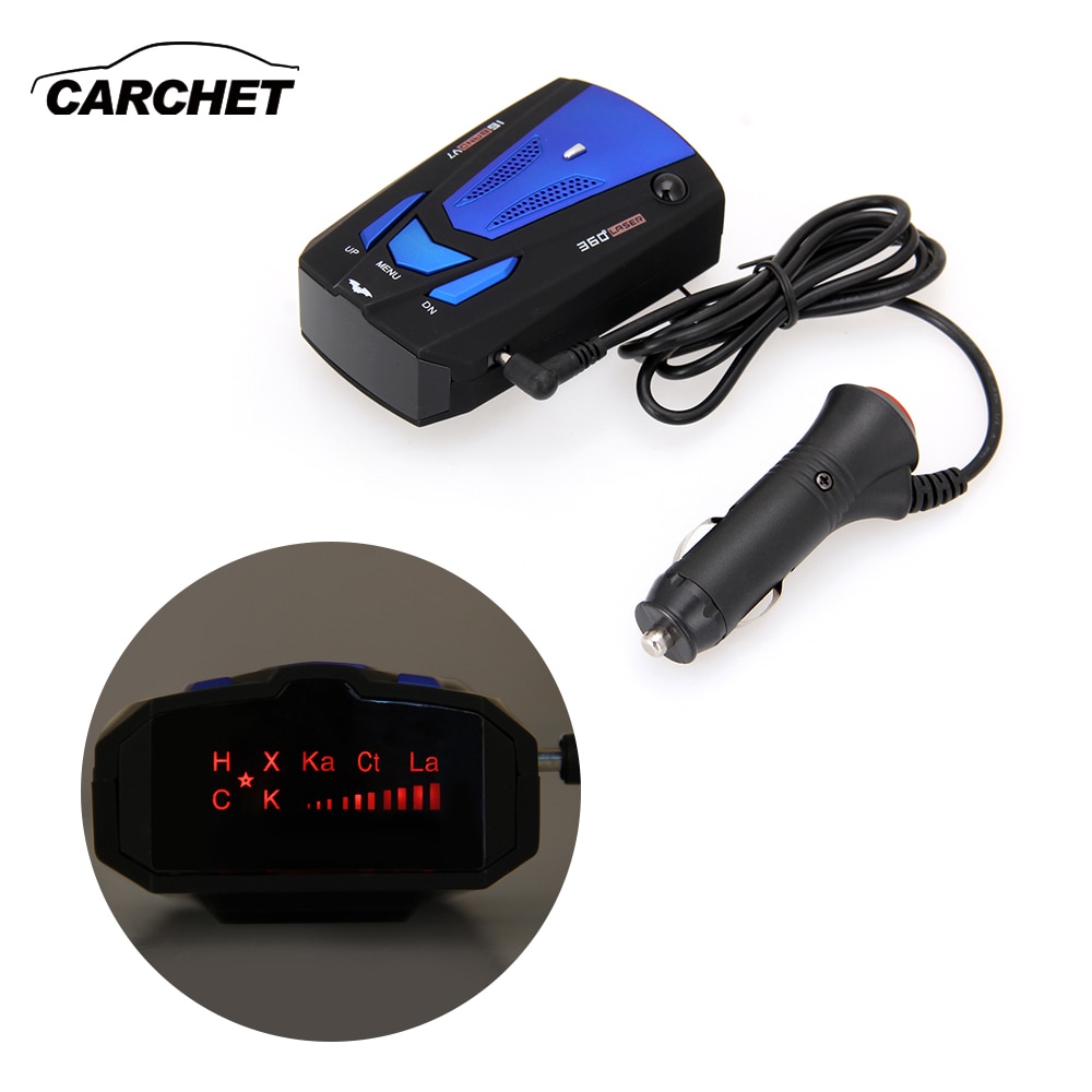 CARCHET V7 Car 360 degrees Laser Scanning LED GPS Radar Detector Voice Alert Speed Overspeed Alarm Police Detector 16 Full Brand