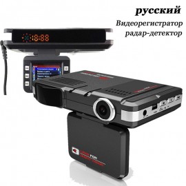 QUIDUX 2 in 1 Car DVR Radar Detector Dash Cam Anti Radar Night Vision 2.0 Inch HD LCD Display 720P Russian English Voice Dashcam