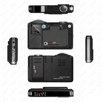2 in 1 360 Degree Auto Radar Detectors Camera HD Dash Cam G-Sensor Safety Anti Police Speed Control Vehicle Radar Detection