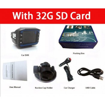 QUIDUX 2 in 1 Anti laser Car radar detector dvr camera recorder 2.4 tft 150 degree lens (Russian+English Voice) version HD 720P