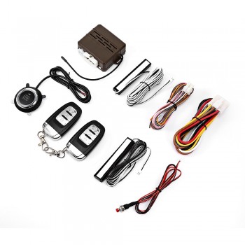 12V One Way Signalization System Auto No Key Entry Remote Control Push Button Start-Up Anti-Theft System Car Alarm System