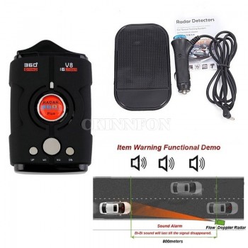 DHL 100PCS Professional LED Display V8 Car Radar Detector 360 Degrees Russia / English Voice Alert Warning Radar Detectors