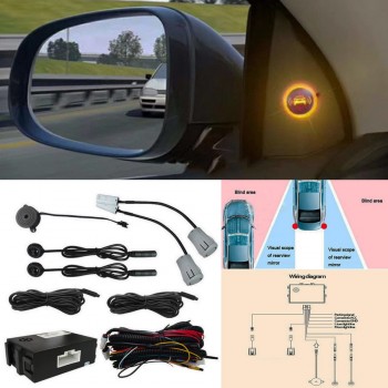 Ultrasonic Radar Blind Spot Detection System BSM Ultrasonic Wave Blind Spot Monitoring Assistant Car Driving Security