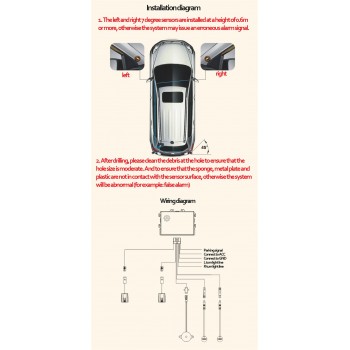 Ultrasonic Radar Blind Spot Detection System BSM Ultrasonic Wave Blind Spot Monitoring Assistant Car Driving Security