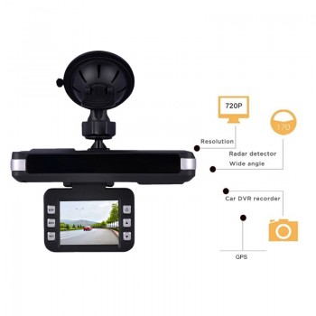QUIDUX 3 in 1 Radar Detector  Alarm System Warning GPS Logger Tracker Car DVR Camera HD 720P Video Recorder Rusian Voice
