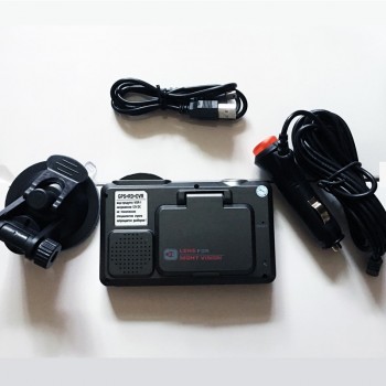 QUIDUX 3 in 1 Radar Detector  Alarm System Warning GPS Logger Tracker Car DVR Camera HD 720P Video Recorder Rusian Voice