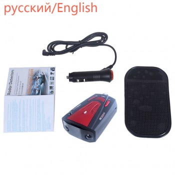 Car Anti speed Radar Detector Englishamp; Russia Option V7  Blue and Red color Free Shipping radar detector