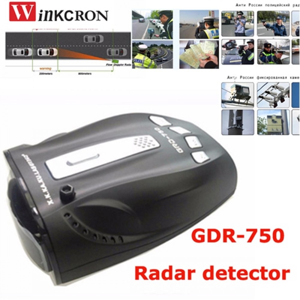 Car radar detector GDR-750 Best  Car Detector Ruissian amp; English version Voice radar detector Alert Car Speed Alarm System