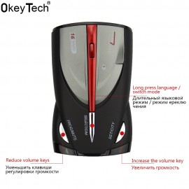 OkeyTech Best Radar Detector 16 Band Car Speed Laser Voice Alert Russian English Car Speed Radar Testing System for Car Trucker