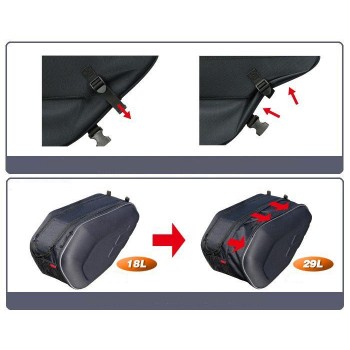 One Set Komine SA212 Motorcycle Waterproof Saddle bags Helmet Bag Side Bag Tail Luggage Suitcase with Rain Cover Universal fit A