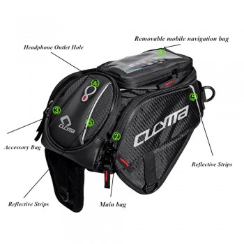 Motorcycle Black Tank Bags Multifunction Motos Luggage Universal Motorbike Oil Fuel Tank Bags Seat Tail Pack Genuine CUCYMA