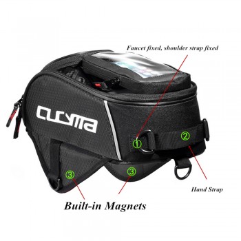Motorcycle Black Tank Bags Multifunction Motos Luggage Universal Motorbike Oil Fuel Tank Bags Seat Tail Pack Genuine CUCYMA