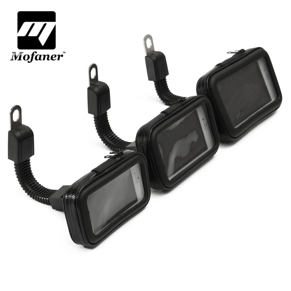Black Motorcycle Bicycle Phone Holder Waterproof Bag Case For 3.5 To 5.5 Inches L M S Size Universal Navigation Bracket