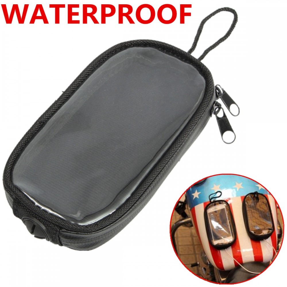 Mofaner Universal Black Motorcycle Tank Bags Magnetic Gas Tank Clear For Cell Phone Case Holder Mount