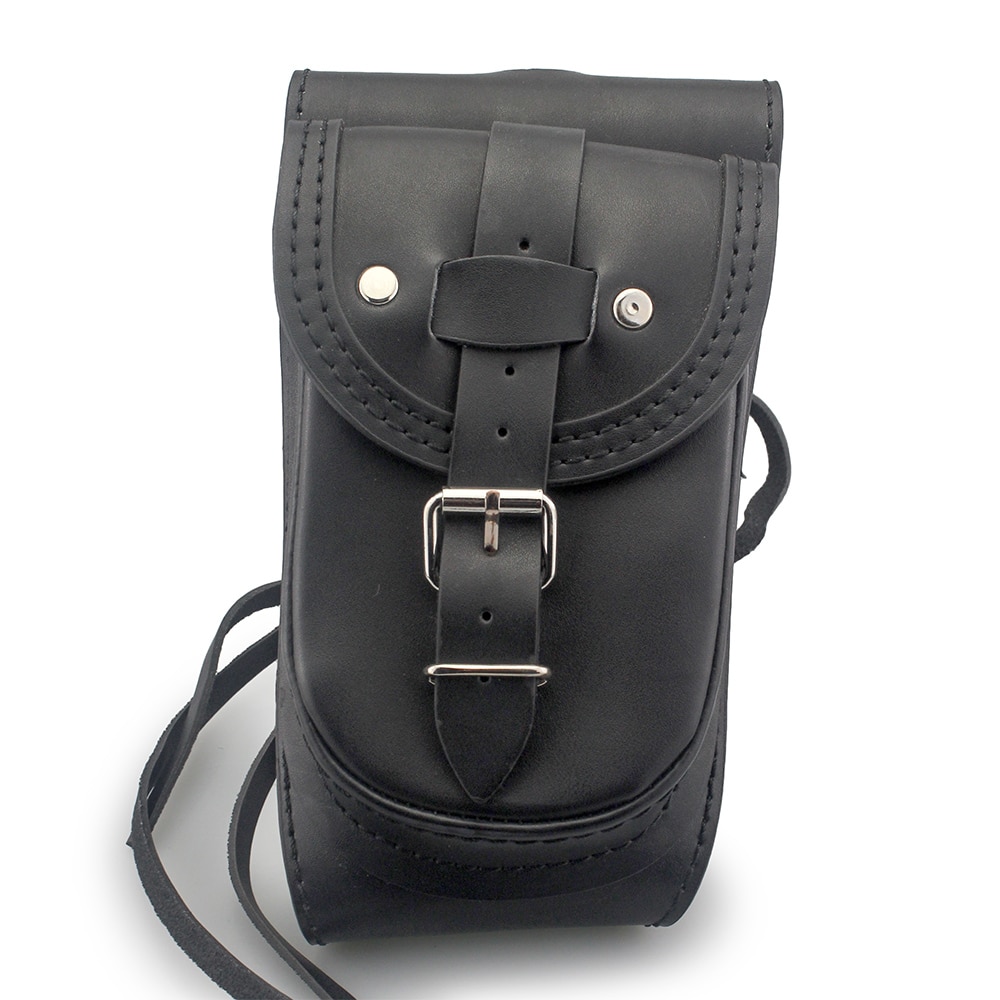 Motorcycle Black Leather 4.5 Gallons Tank Chap Cover Panel Bag For Harley Sportster XL1200 XL883 48 72