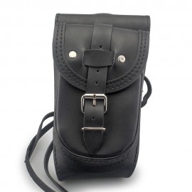 Motorcycle Black Leather 4.5 Gallons Tank Chap Cover Panel Bag For Harley Sportster XL1200 XL883 48 72