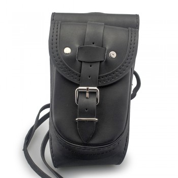 Motorcycle Black Leather 4.5 Gallons Tank Chap Cover Panel Bag For Harley Sportster XL1200 XL883 48 72