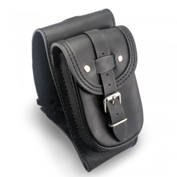Motorcycle Black Leather 4.5 Gallons Tank Chap Cover Panel Bag For Harley Sportster XL1200 XL883 48 72