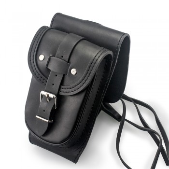 Motorcycle Black Leather 4.5 Gallons Tank Chap Cover Panel Bag For Harley Sportster XL1200 XL883 48 72
