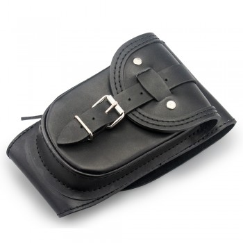 Motorcycle Black Leather 4.5 Gallons Tank Chap Cover Panel Bag For Harley Sportster XL1200 XL883 48 72