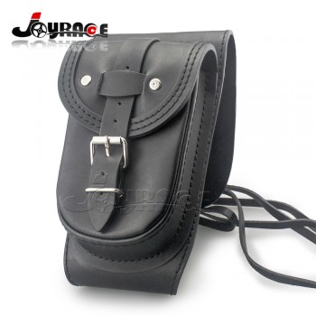 Motorcycle Black Leather 4.5 Gallons Tank Chap Cover Panel Bag For Harley Sportster XL1200 XL883 48 72