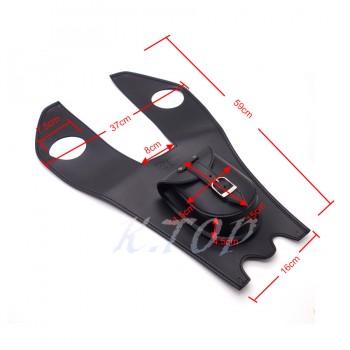 Black PU Leather Dual Gas Tank Cap Bag Cover Panel Bag For Harley-Davidson Touring
