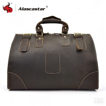 Motorcycle Luggage Motorcycle Large Capacity Bag Men Travel Bag Handbag Retro Vintage Full Grain Cow Leather Weeke Luggage Bags