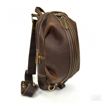 Motorcycle Bags Full Grain Cow Leather Men Chest Bag Vintage Crossbody Bags Retro Vintage Shoulder Messenger Luggage Bag