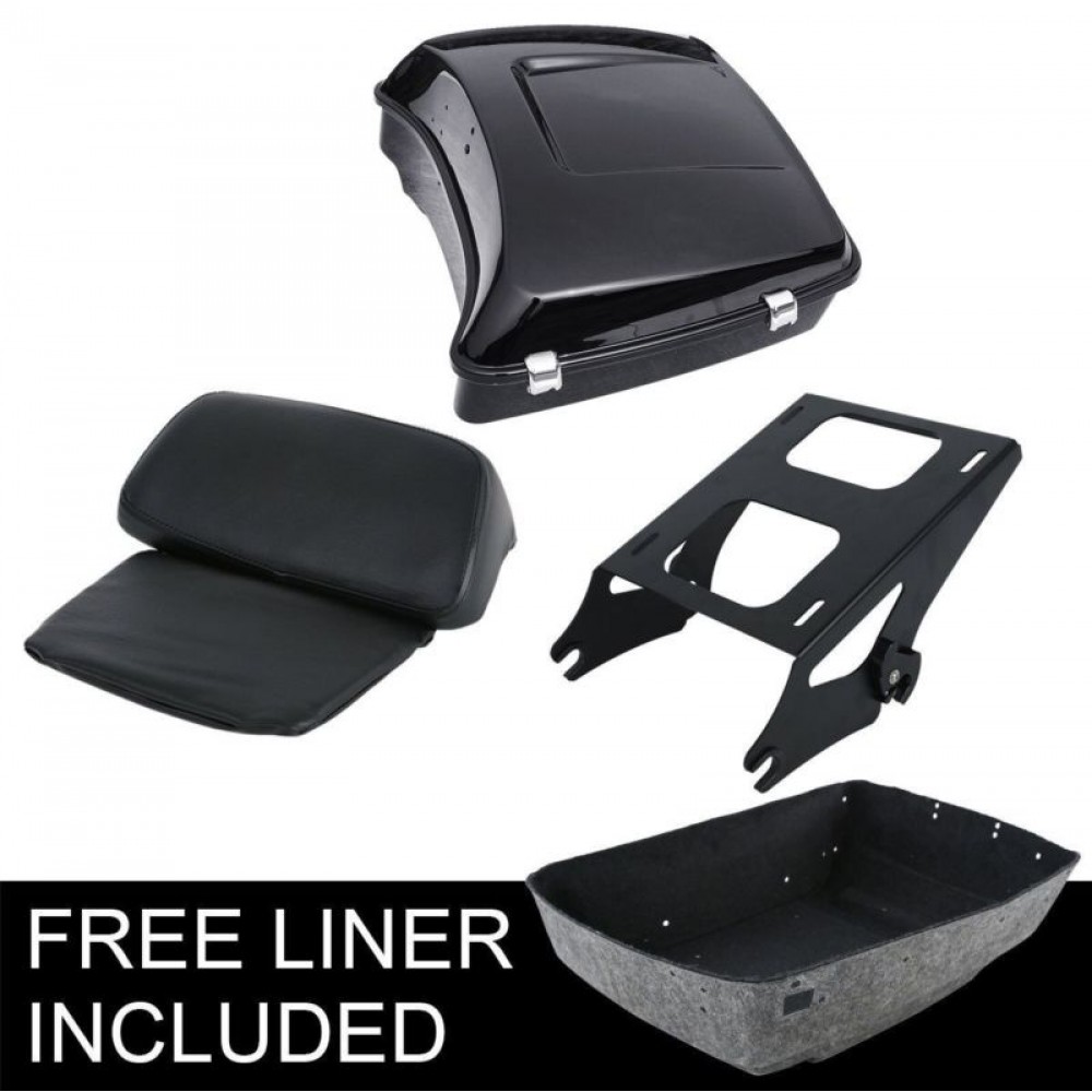 Motorcycle Chopped Tour Pak Backrest Pad amp; Mount Rack For Harley Touring Models Road Electra Street Glide 14-18