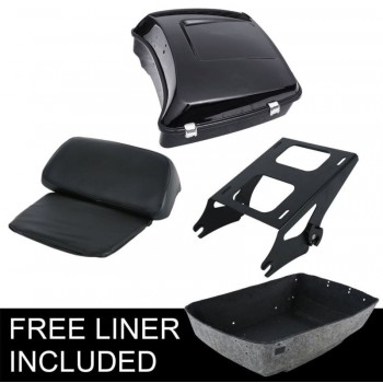 Motorcycle Chopped Tour Pak Backrest Pad amp; Mount Rack For Harley Touring Models Road Electra Street Glide 14-18