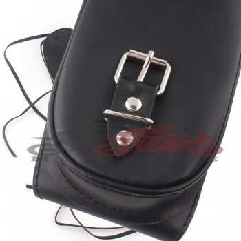 Black Motorcycle Gas Tank Dash Console Center Leather Pouch Bag  for Harley Honda Choppers Cafe Racer etc.