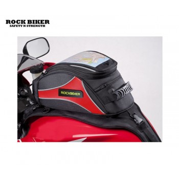 Free shipping 2017 Rock biker Black/Red Motorcycle Magnetic Tank Bag Gear Back Pack Cruiser Sport Bike Dual Sport