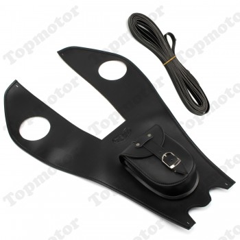 Motorcycle bike Black Leather Gas Tank Bag Cover Pad With Pouch For Harley Touring FLHTCU FLHTK Electra Street Glide UNDEFINED