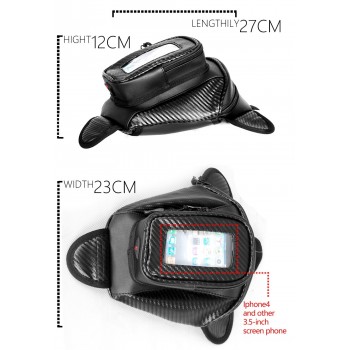 Pu leather Motorcycle oil fuel tank luggage bag General Magnetic fixation Mobile phone holders Convenience Easy to disassemble