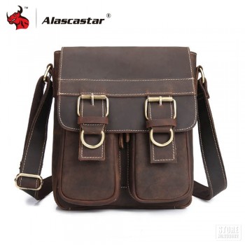Motorcycle Bags Full grain cow leather Shoulder Bags Men Messenger Bag Retro Vintage Crossbody Bags