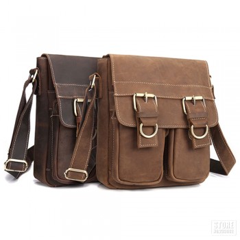 Motorcycle Bags Full grain cow leather Shoulder Bags Men Messenger Bag Retro Vintage Crossbody Bags