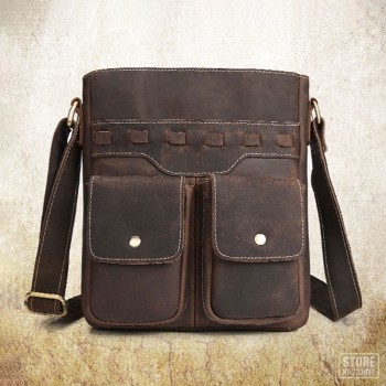 Motorcycle Bags Full grain cow leather Shoulder Bags Men Messenger Bag Retro Vintage Crossbody Bags