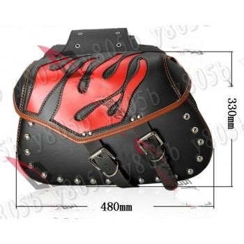 New Motorcycle Flame Side Bag Saddle Bags For Honda Rebel CMX 250 CA125 250 450 Gold Wing  GL1500 GL1800 SHADOW ACE VLX DLX