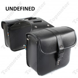 Motorbike Black PU Leather Motorcycle Parts Side Saddle Bags Tool Luggage Pannier Cruiser UNDEFINED