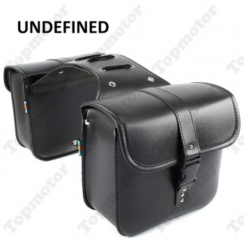 Motorbike Black PU Leather Motorcycle Parts Side Saddle Bags Tool Luggage Pannier Cruiser UNDEFINED