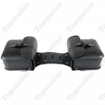 Motorbike Black PU Leather Motorcycle Parts Side Saddle Bags Tool Luggage Pannier Cruiser UNDEFINED