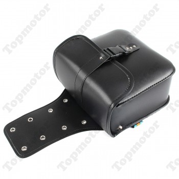 Motorbike Black PU Leather Motorcycle Parts Side Saddle Bags Tool Luggage Pannier Cruiser UNDEFINED