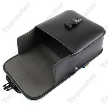 Motorbike Black PU Leather Motorcycle Parts Side Saddle Bags Tool Luggage Pannier Cruiser UNDEFINED