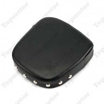 Black Universal Motorcycle Parts Leather Studded Sissy Bar Backrest Cushion Pad For Harley Cruiser Custom Chopper