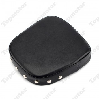 Black Universal Motorcycle Parts Leather Studded Sissy Bar Backrest Cushion Pad For Harley Cruiser Custom Chopper