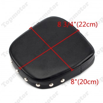 Black Universal Motorcycle Parts Leather Studded Sissy Bar Backrest Cushion Pad For Harley Cruiser Custom Chopper