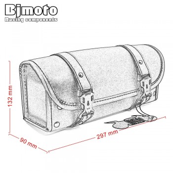 BAG-013-BK Motorcycle Front Forks Bags Sissy Bar Tool Bags Scooter Handlebar Bags Storage Tool Pouch Luggage Bag