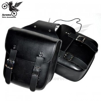 1 pair Motorcycle Saddle Bags Pu Leather Black Brown Motorbike Side Bag Tool Luggage For Harley Davidson SaddleBag Sportster